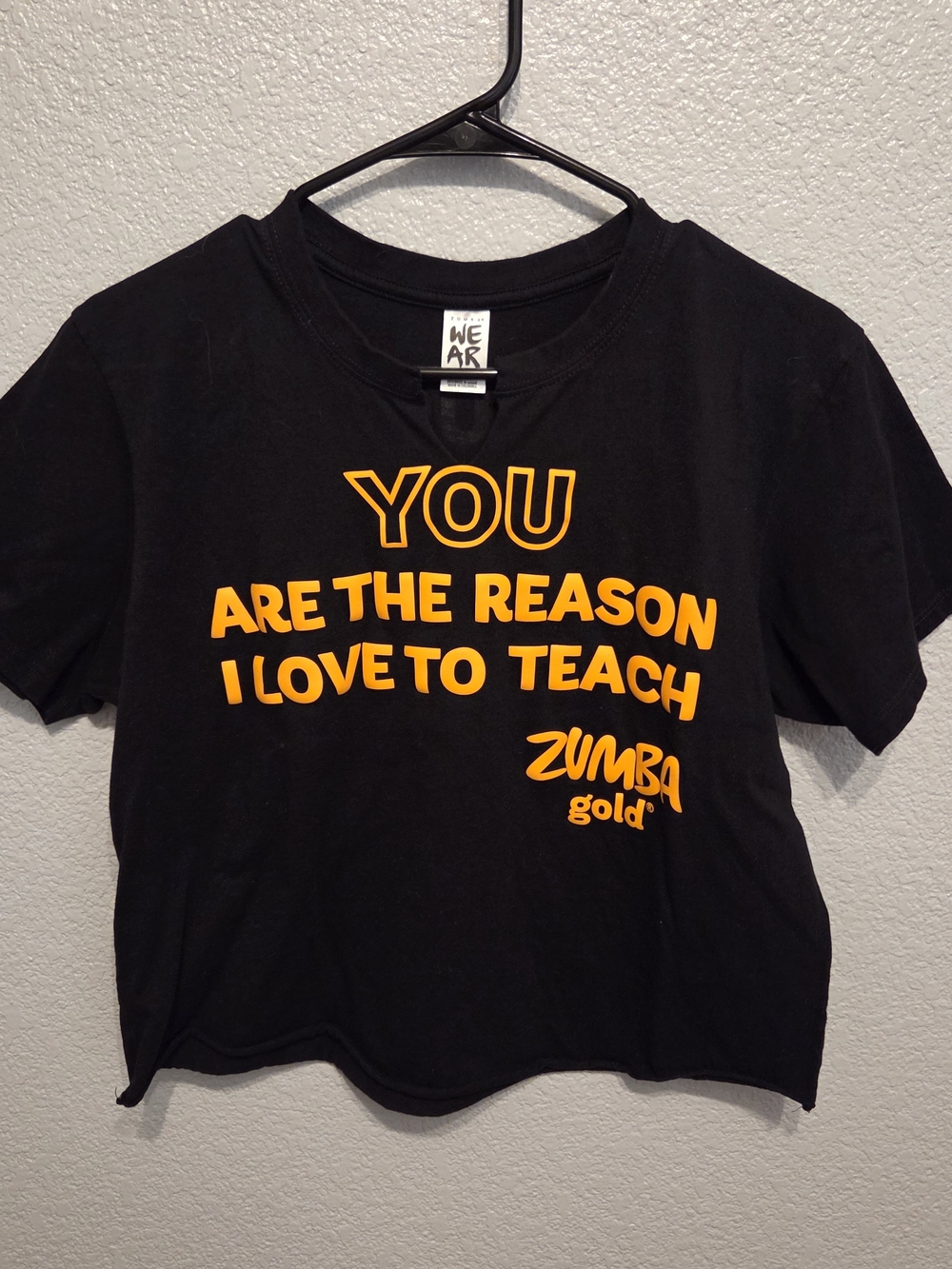 Zumba Fitness Black Kids Tee with Bright Yellow-Orange Graphic